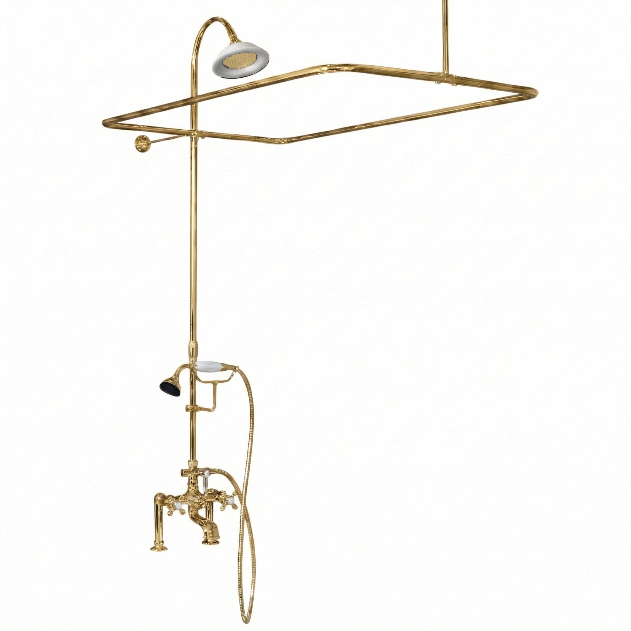 Deck Mount Tub Enclosure Shower System P0730 | Strom Living Supercoat Bass 57" x 31" (3 4" OD) Enclosure - Showers