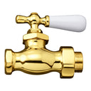 Straight Stop Valve 1/2" X 1/2" IPS with Lever Handle P0750 in Supercoat Brass / Polished Brass