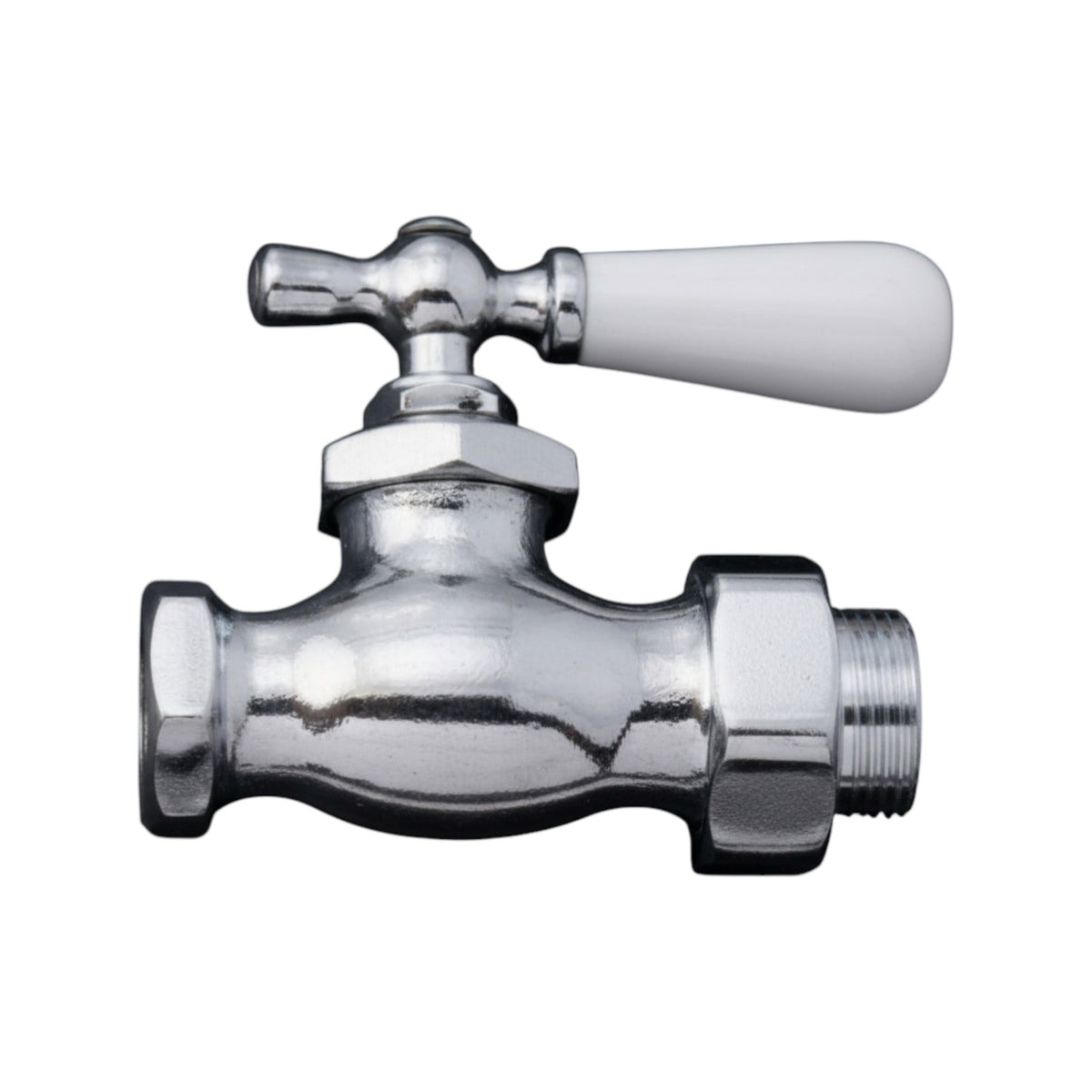 Straight Stop Valve 1/2" X 1/2" IPS with Lever Handle P0750 | Strom Living Chrome - Plumbing Parts
