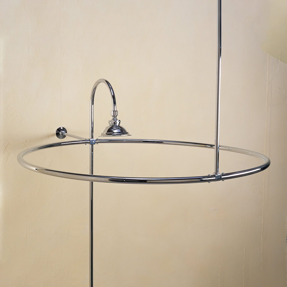 Strom Living Enclosure with 32" Round Shower Ring and 12" Wall Brace