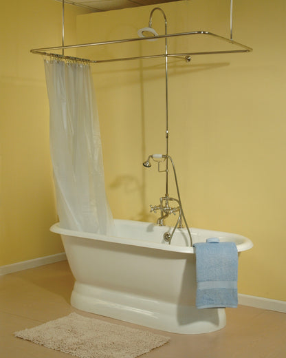 Strom Living Lagoon Cast Iron with 5 1/2' Double Ended Pedestal Tub and 7″ Center to Center Deck Mount Faucet Holes