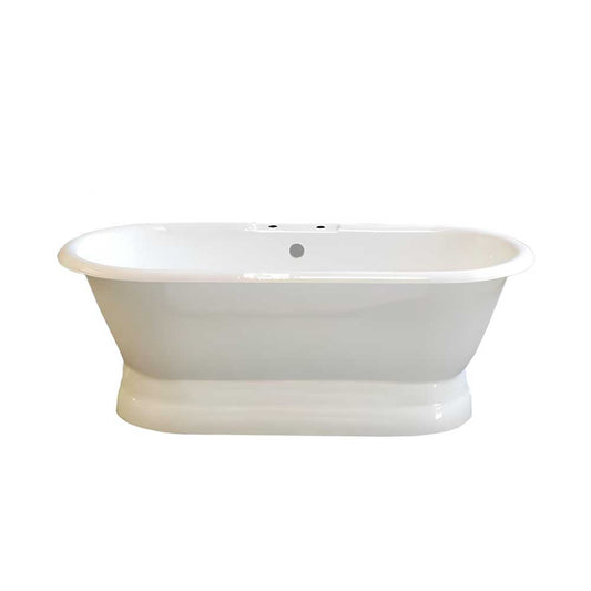 Strom Living Lagoon Cast Iron with 5 1/2' Double Ended Pedestal Tub and 7″ Center to Center Deck Mount Faucet Holes