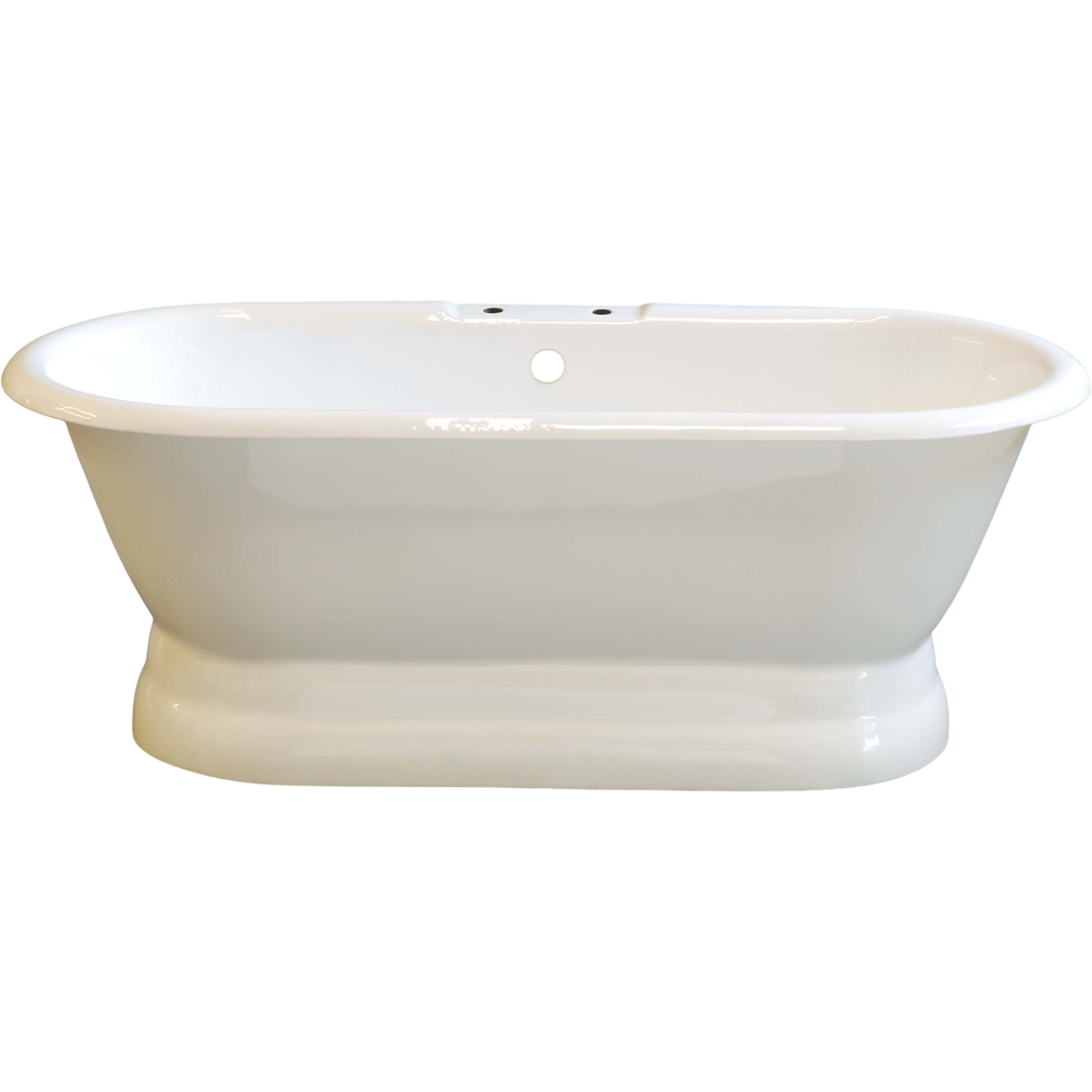 The Lagoon 5 1/2' Cast Iron Double Ended Pedestal Tub and 7"³ Center to Center Deck Mount Faucet Holes P0766 | Strom Living