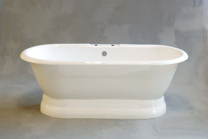 Strom Living Lagoon Cast Iron with 5 1/2' Double Ended Pedestal Tub and 7″ Center to Center Deck Mount Faucet Holes