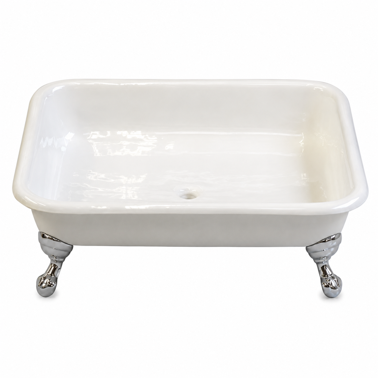 Strom Living Panorama 42" Cast Iron Square Shower Pan with Tub Legs Chrome - Shower Components