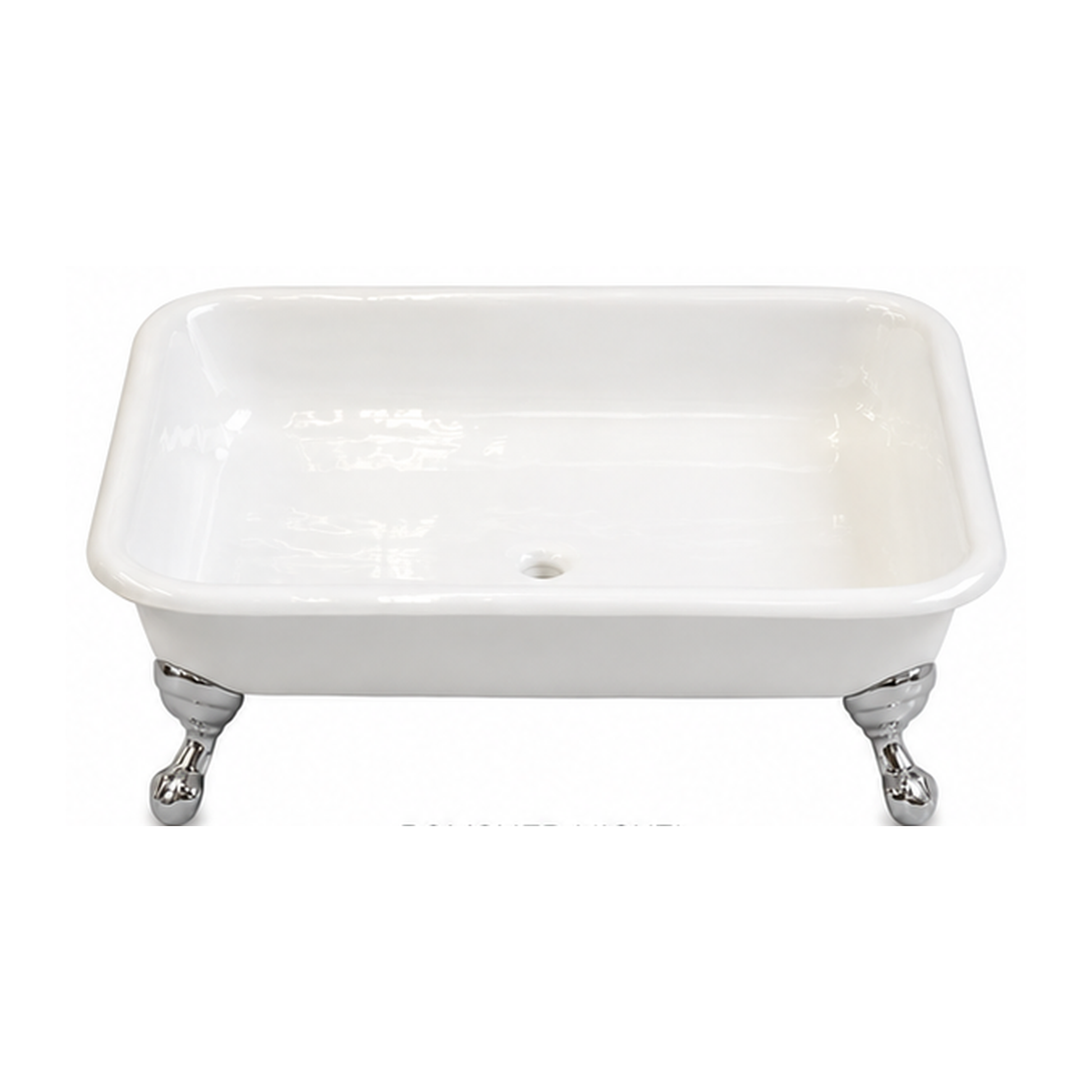 Strom Living Panorama 42" Cast Iron Square Shower Pan with Tub Legs Polished Nickel - Shower Components