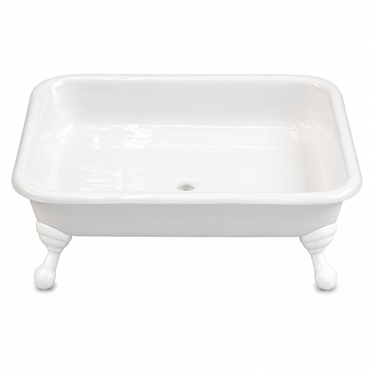 Strom Living Panorama 42" Cast Iron Square Shower Pan with Tub Legs White - Shower Components