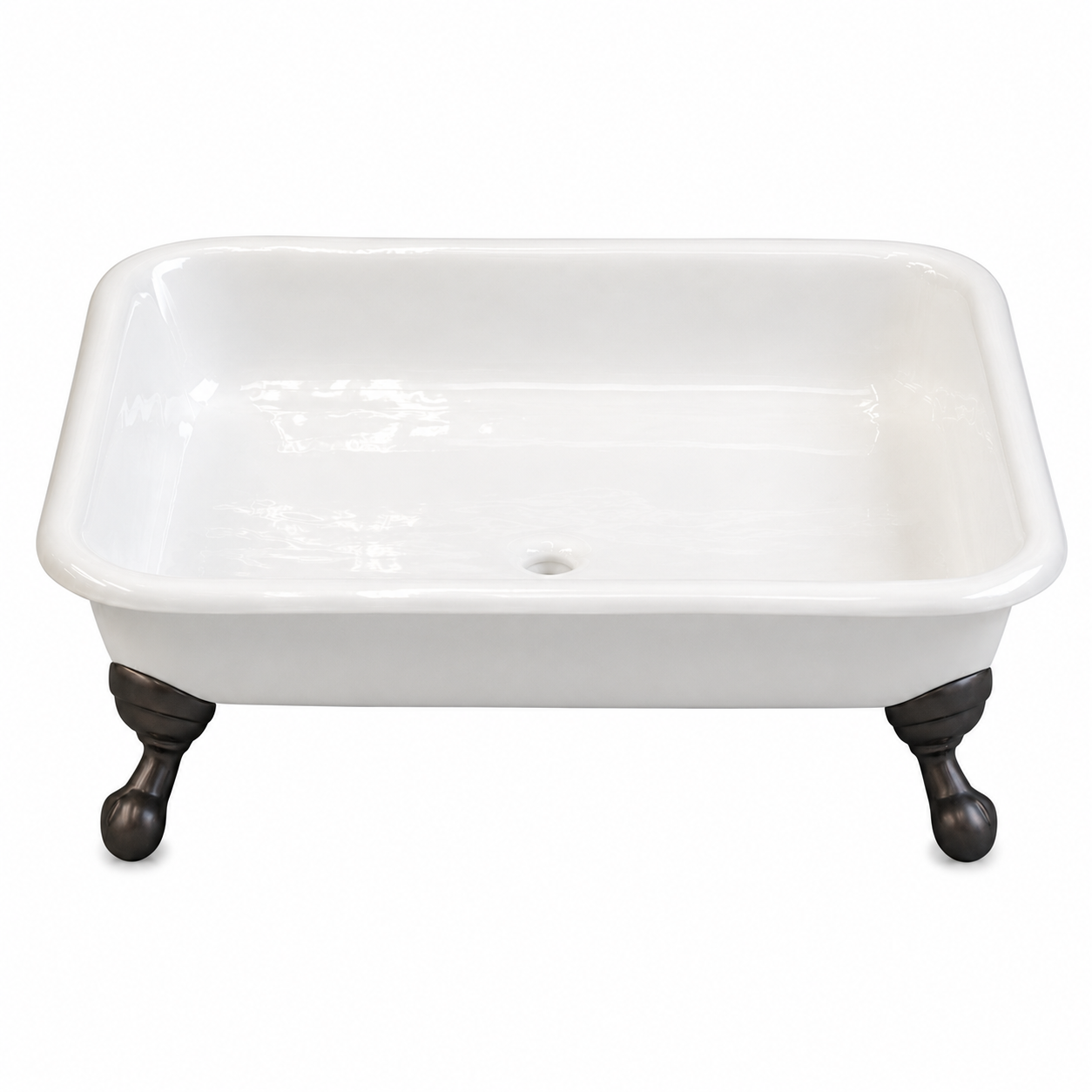 Strom Living Panorama 42" Cast Iron Square Shower Pan with Tub Legs Oil Rubbed Bronze - Shower Components