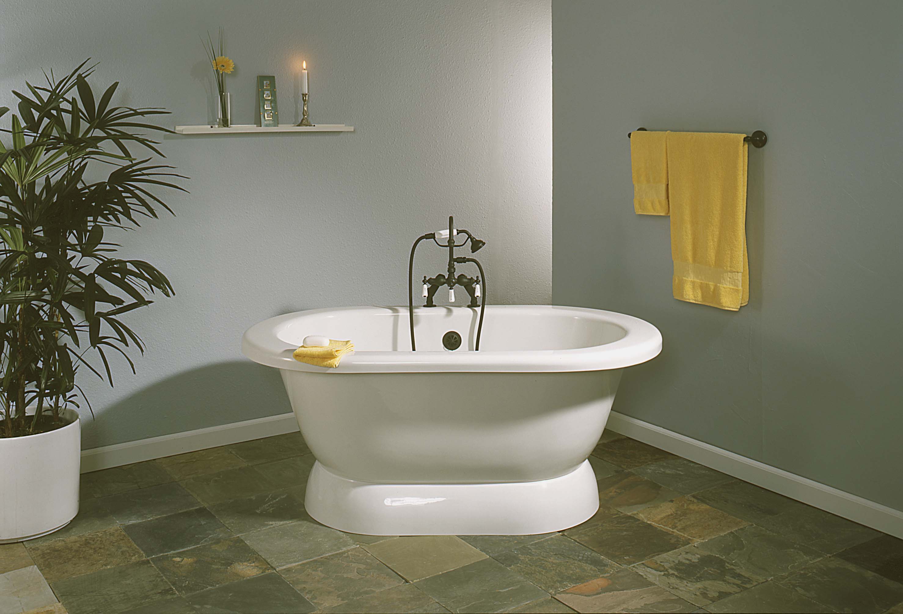 The Sonoma 60" Double Ended Pedestal Acrylic Tub without Faucet Holes P0776 | Strom Living