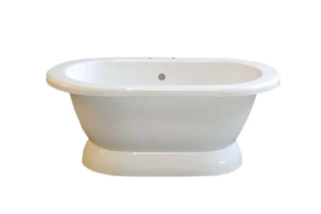 The Sonoma 60" Double Ended Pedestal Acrylic Tub with 7" Faucet Holes P0775 | Strom Living