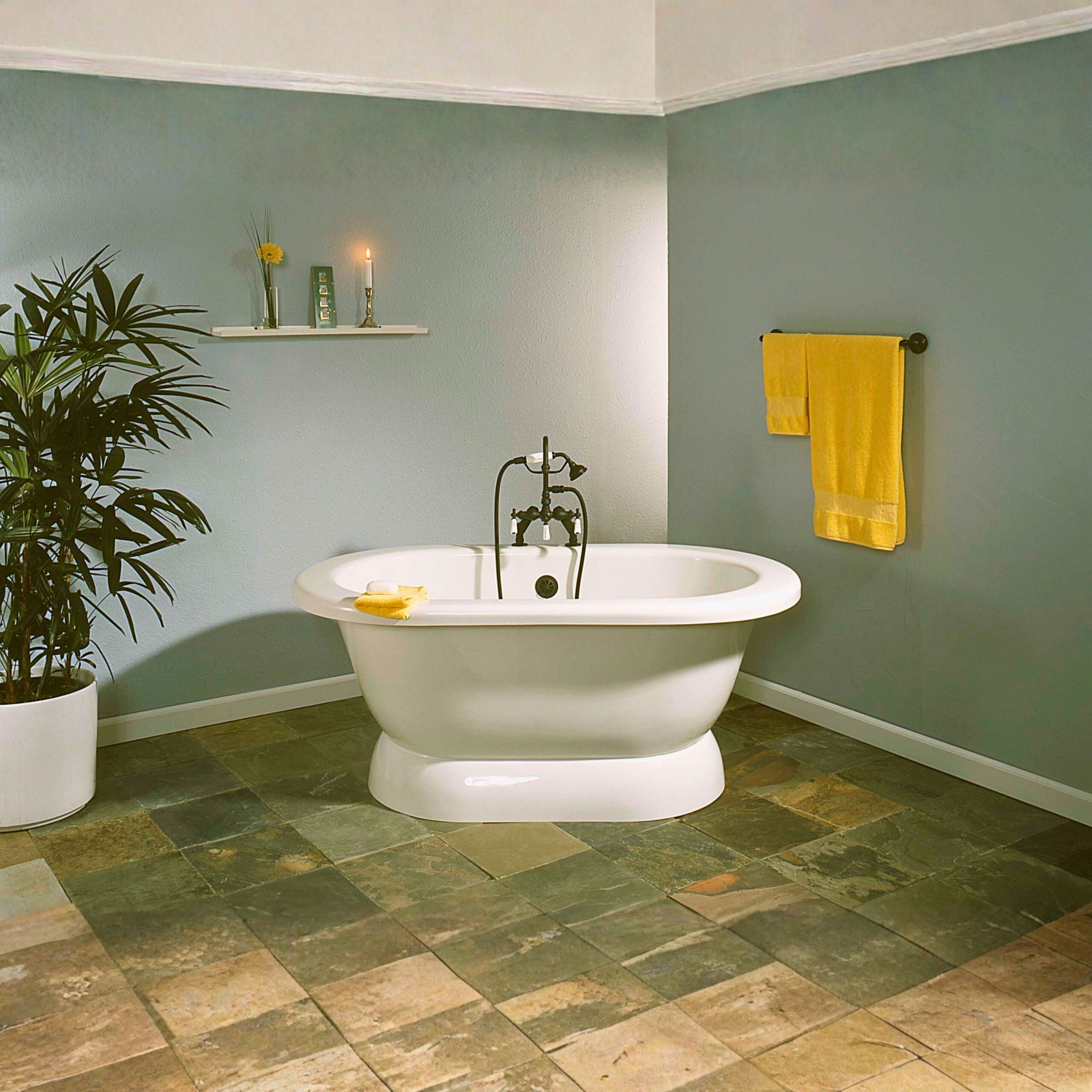 Sonoma 60" Double End Pedestal Acrylic Tub P0775 | Strom Living - Bathtubs