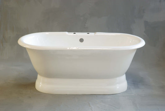 Strom Living Peninsula Cast Iron with 5' Double Ended Pedestal Tub and 7" Faucet Holes