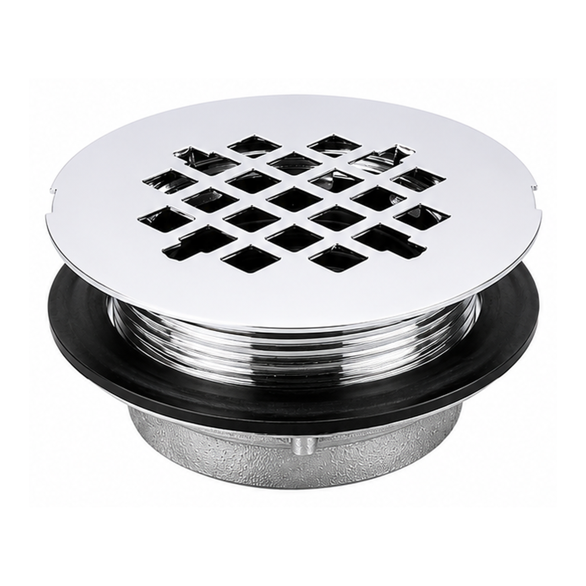 Strom Living Shower Pan Drain with 4 1/4" Flange Chrome - Faucet Parts