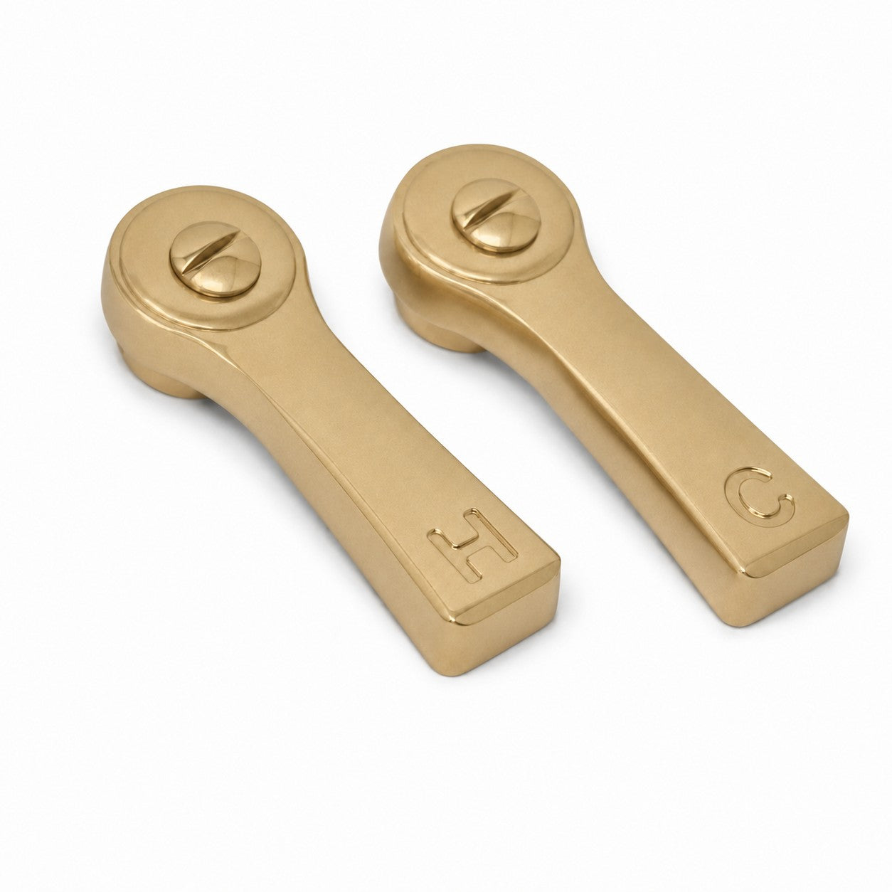 Strom Living P0782 Deco Lever Handle Pair Raw Brass Temperature Handle Pair - Faucet Parts