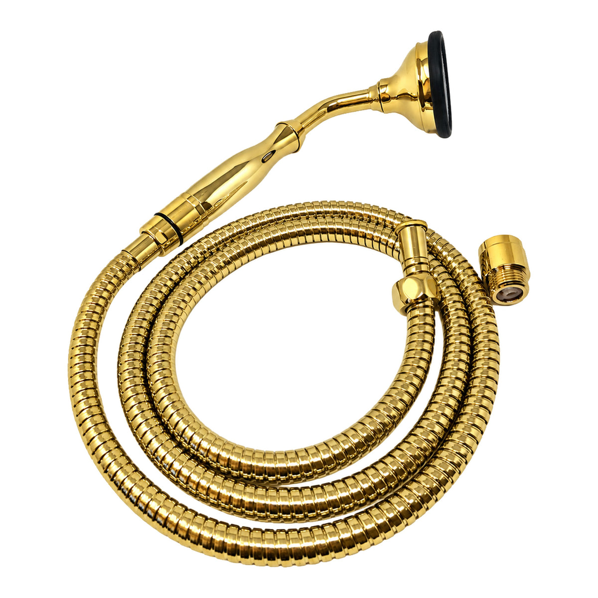 Strom Living All-Metal Handheld Shower with Hose and Vacuum Breaker in Supercoat Brass / Polished Brass
