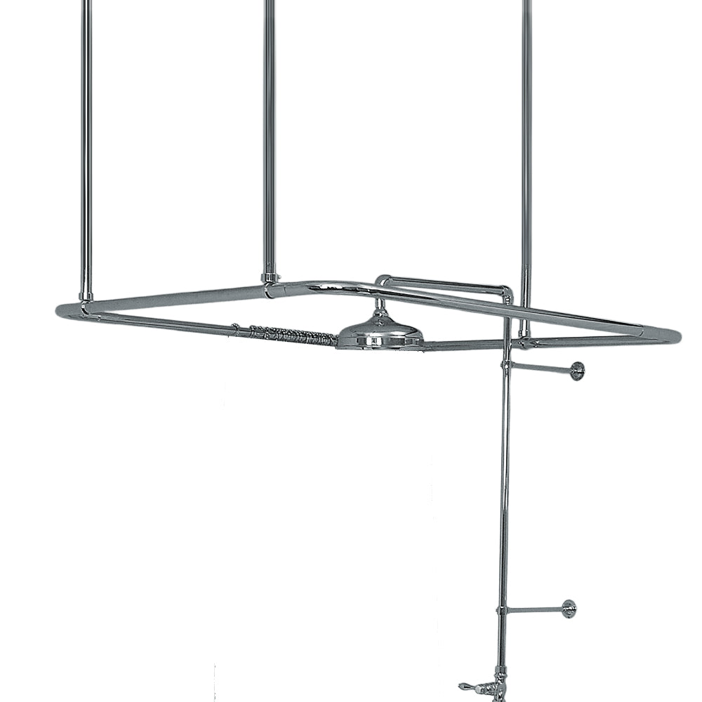 Square Shower Rod Enclosure 42" , 1" Tube, and 36" Ceiling Brace P0787 | Strom Living Chrome - Shower Components