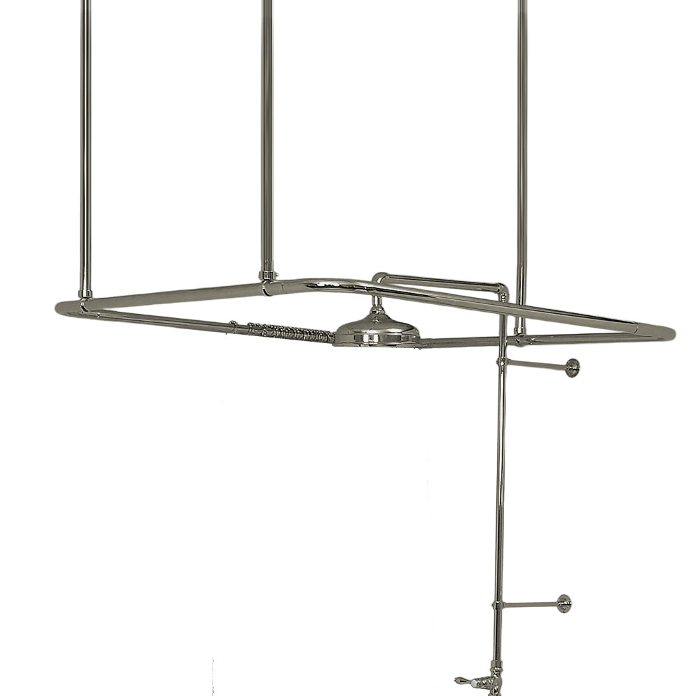 Square Shower Rod Enclosure 42" , 1" Tube, and 36" Ceiling Brace P0787 | Strom Living Matte Nickel - Shower Components