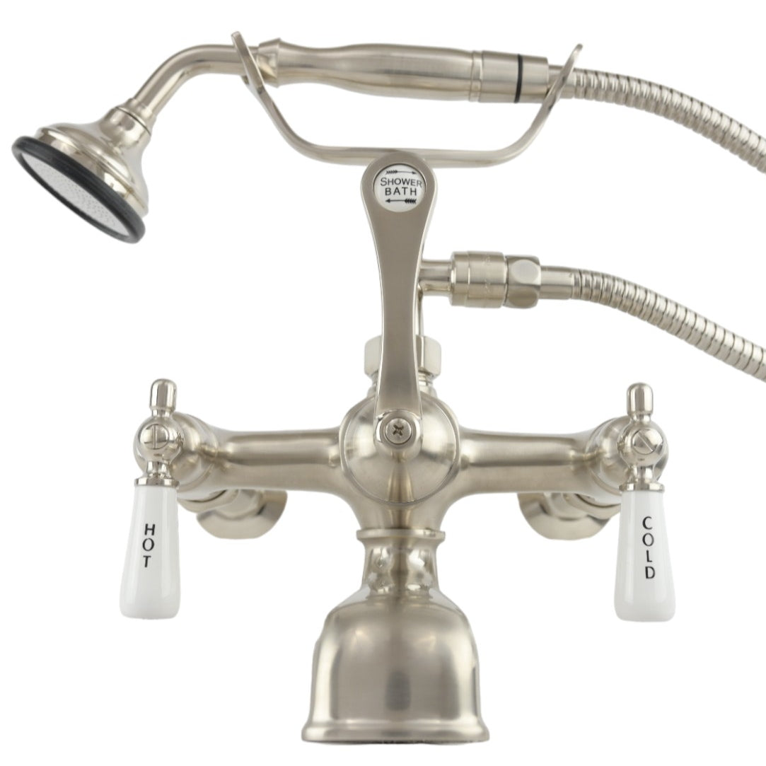 Telephone Wall Mount Lav Faucet w/ Handheld P0790 | Strom Living Matte Nickel - Tub Fillers
