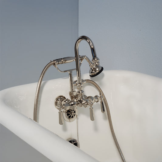 Strom Living Tub Faucet with Diverter and Handheld Shower and Gooseneck Spout