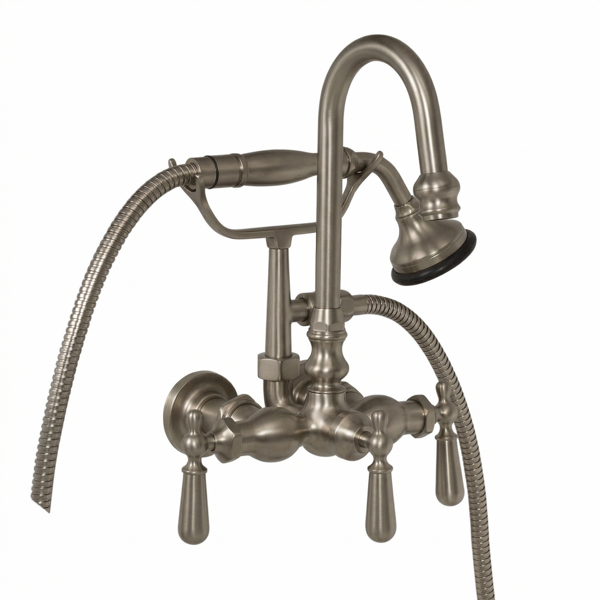 Tub Mount Gooseneck Faucet with Handheld P0793 | Strom Living Matte Nickel - Tub Fillers