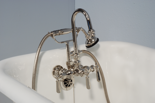 Strom Living Tub Faucet with Diverter and Handheld Shower and Gooseneck Spout