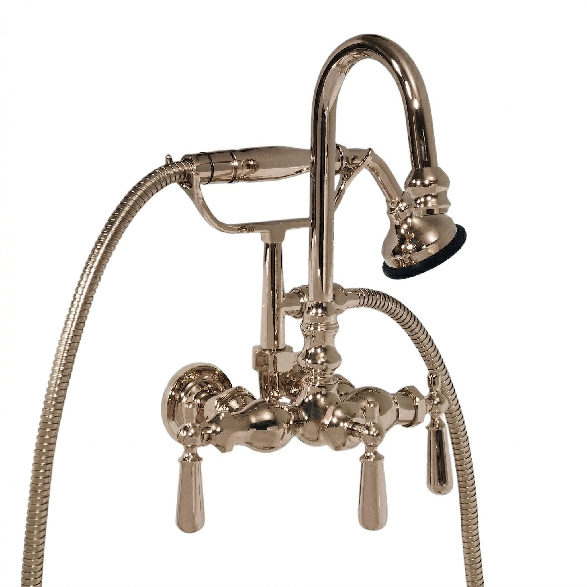 Tub Mount Gooseneck Faucet with Handheld P0793 | Strom Living Polished Nickel - Tub Fillers