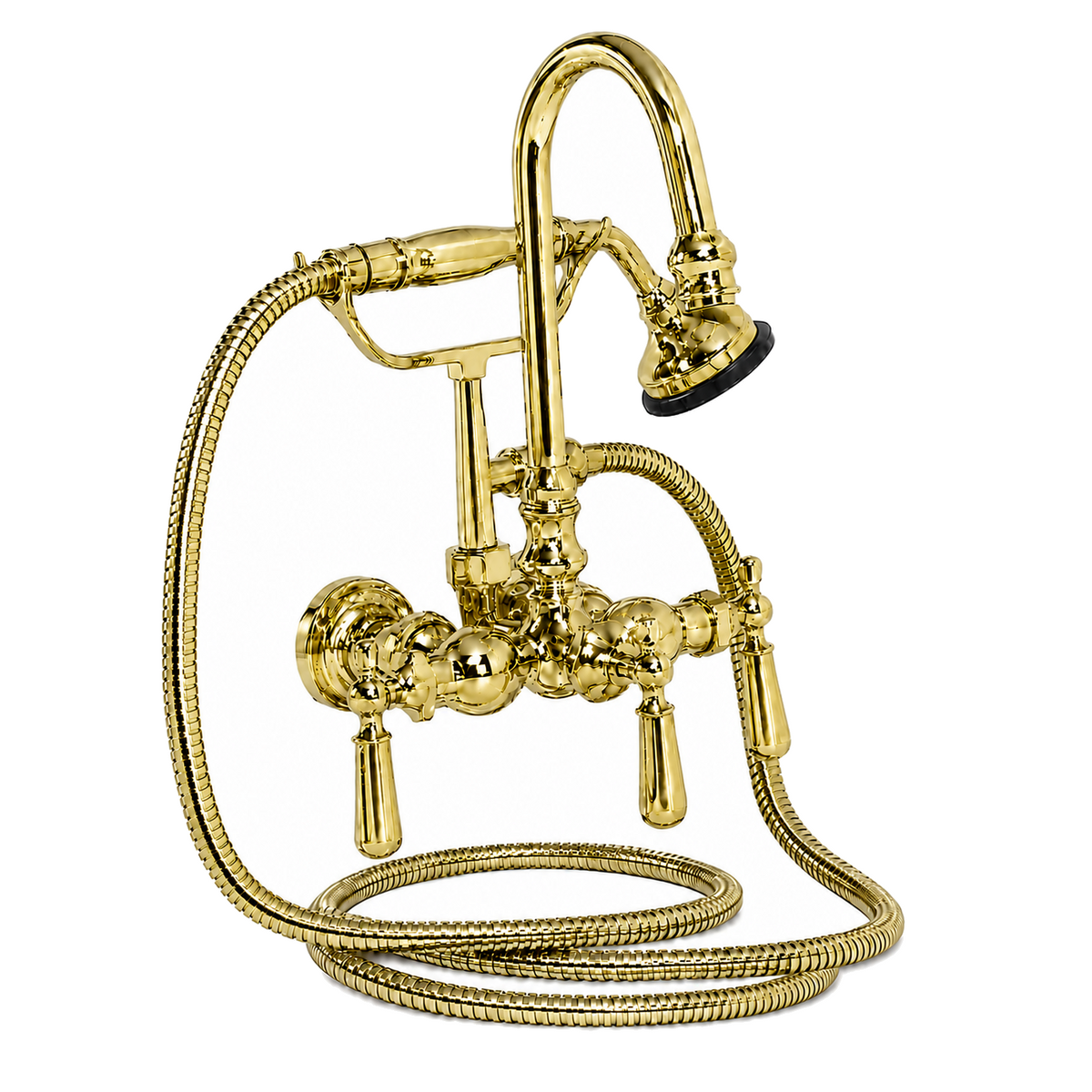 Tub Mount Gooseneck Faucet with Handheld P0793 | Strom Living Polished Brass - Tub Fillers