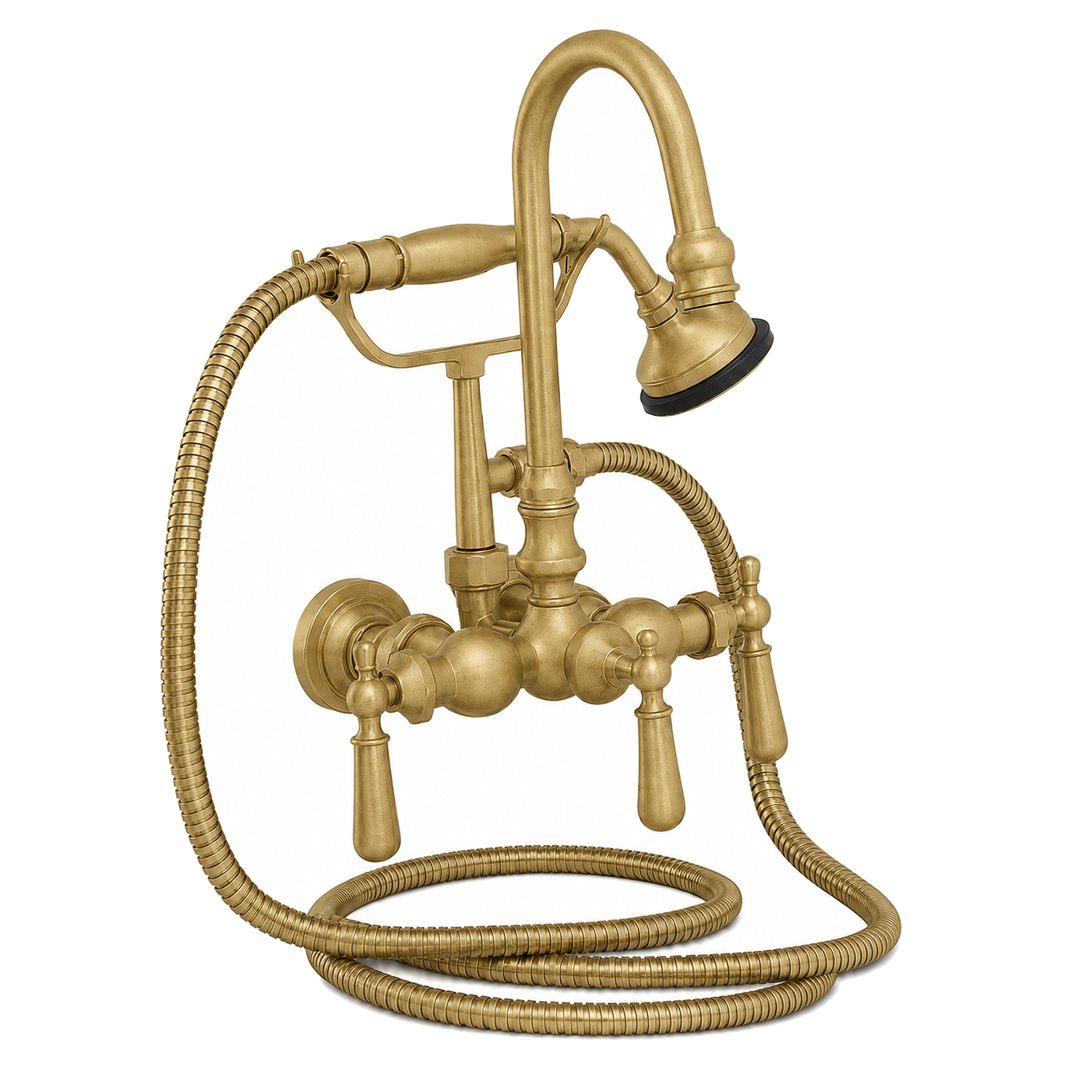 Tub Mount Gooseneck Faucet with Handheld P0793 | Strom Living Raw Brass - Tub Fillers