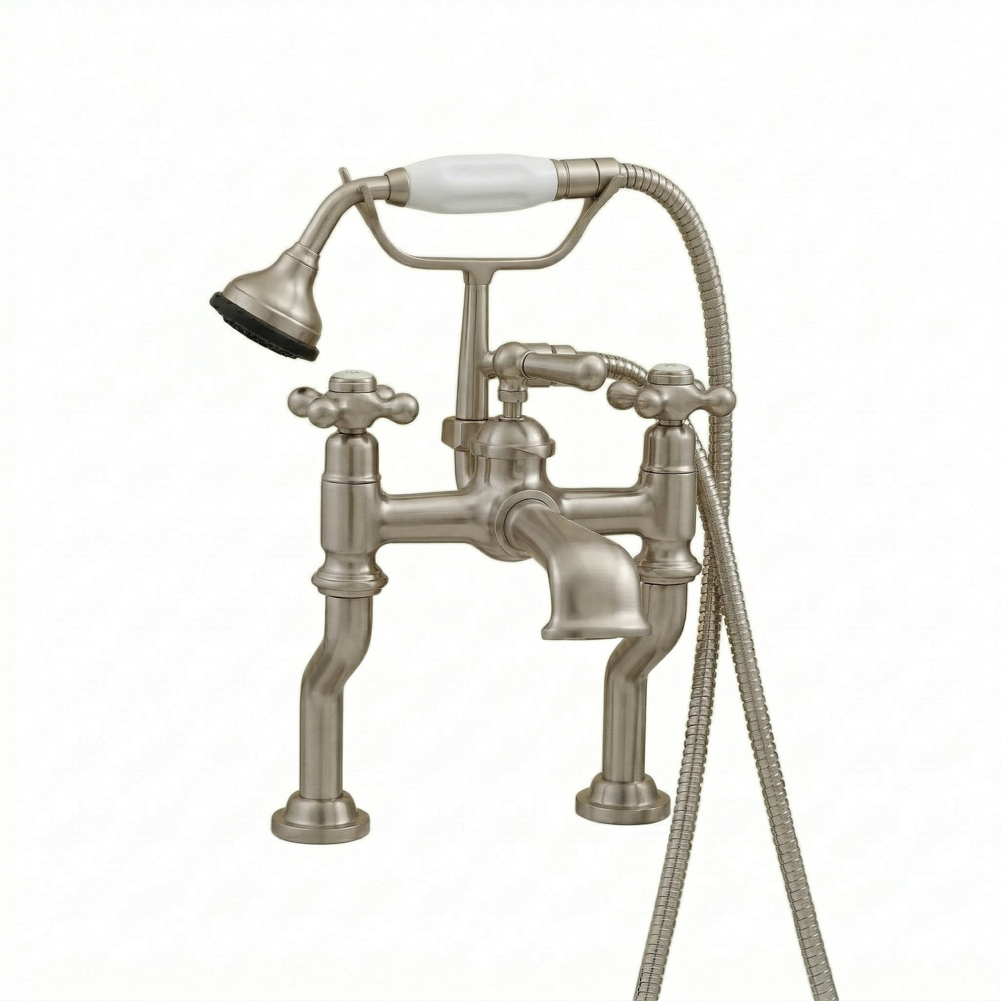 Deck Mount Offset British Telephone Tub Faucet P0795 | Strom Living Matte Nickel - Tub Fillers