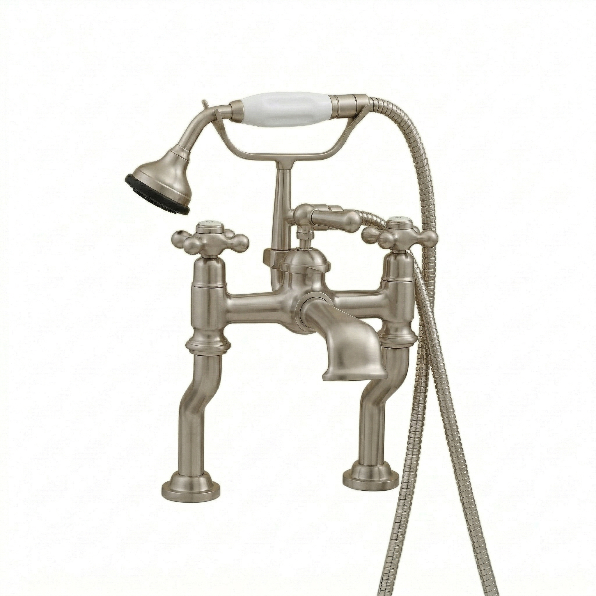 Deck Mount Offset British Telephone Tub Faucet P0795 | Strom Living Matte Nickel - Tub Fillers