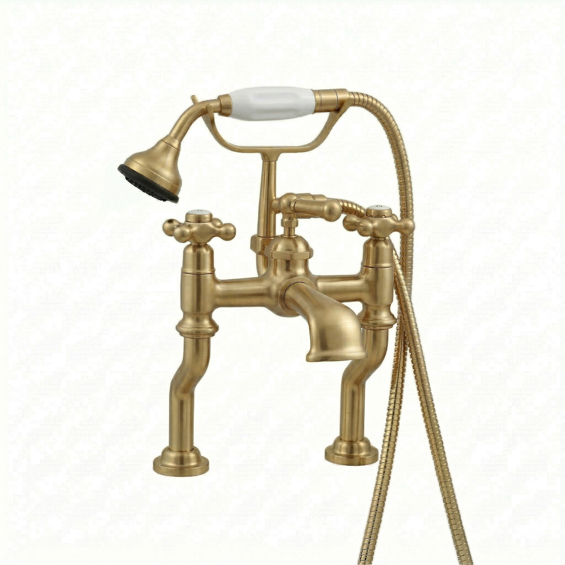 Deck Mount Offset British Telephone Tub Faucet P0795 | Strom Living Raw Brass - Tub Fillers