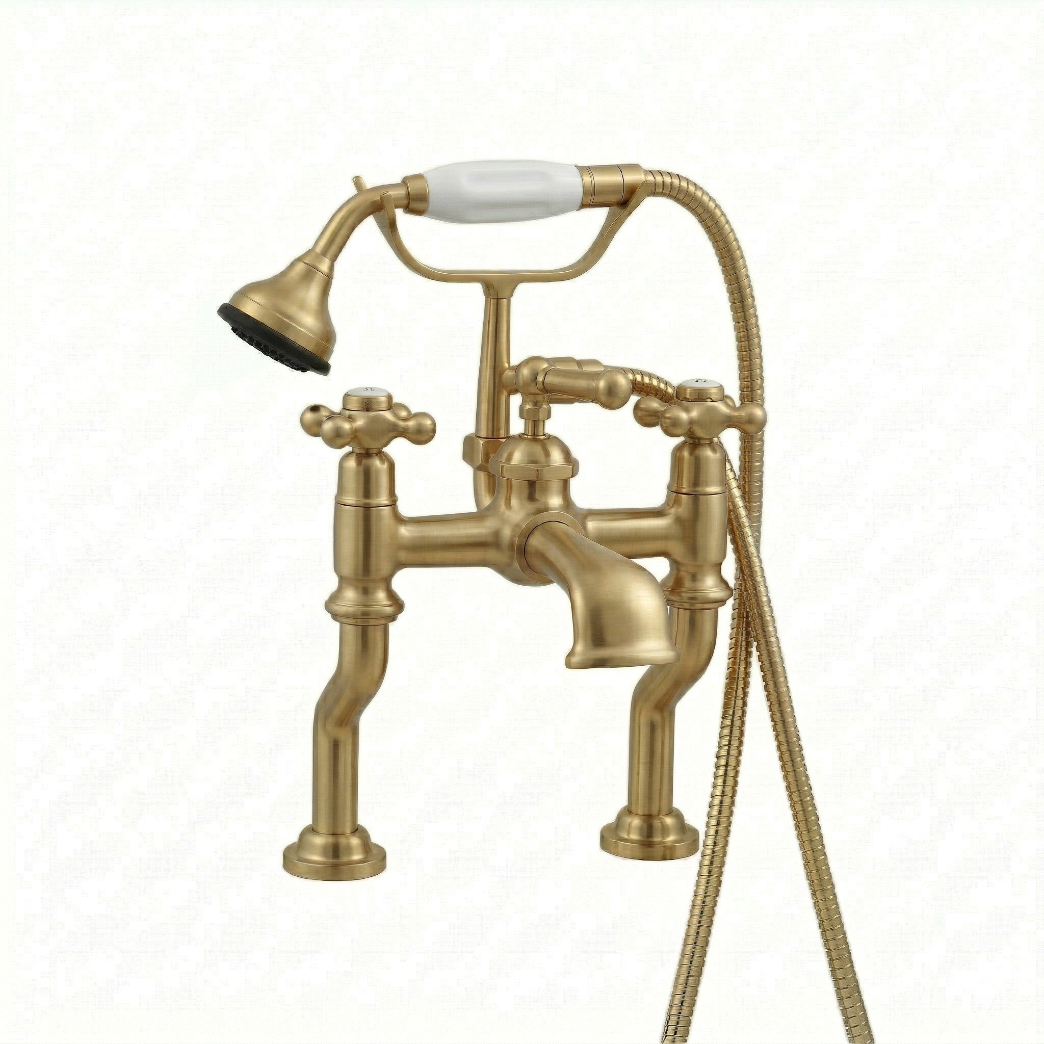 Deck Mount Offset British Telephone Tub Faucet P0795 | Strom Living Raw Brass - Tub Fillers