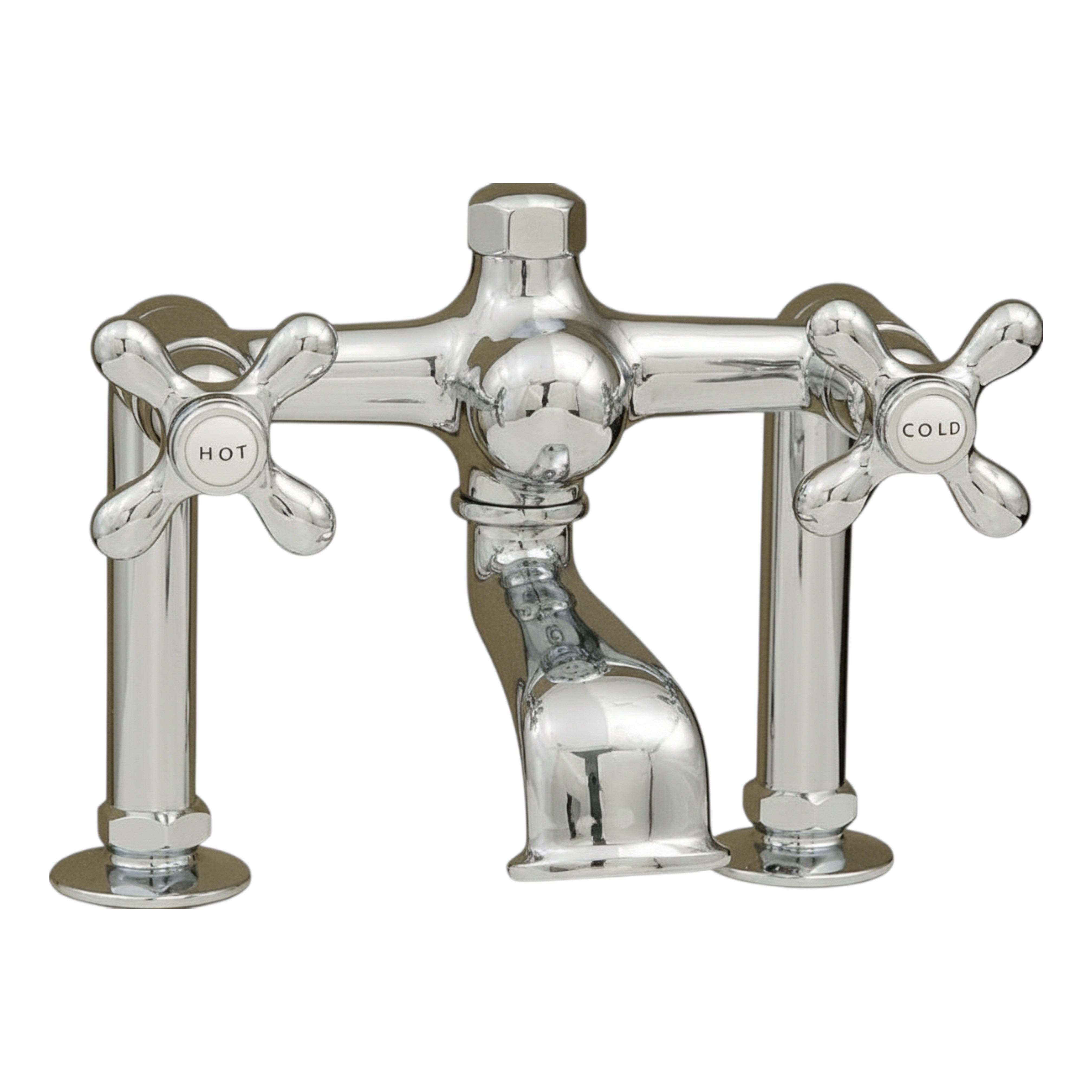 British Telephone Tub Faucet with Cross Handles and Nipple Hook-up Kit P0802 | Strom Living Chrome - Tub Fillers