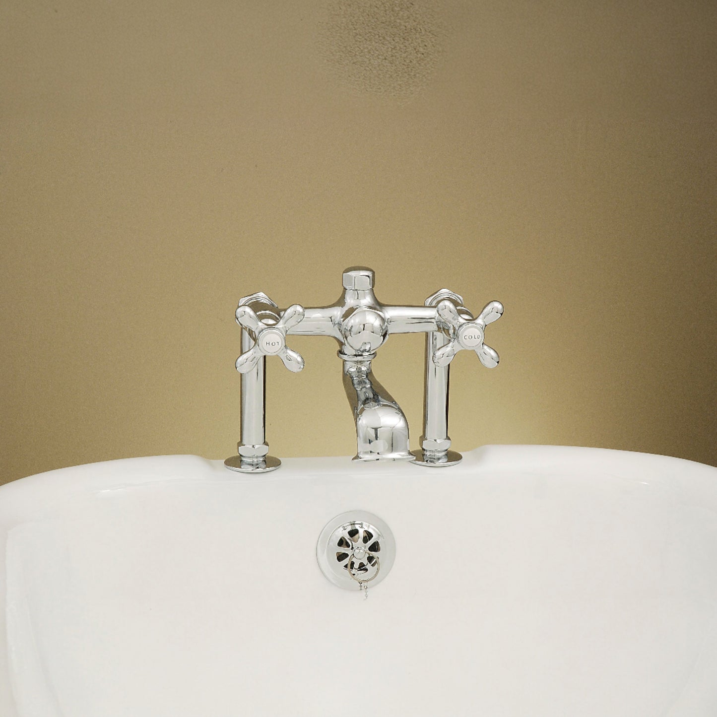 Strom Living British Telephone Tub Faucet with Cross Handles and Nipple Hook-up Kit