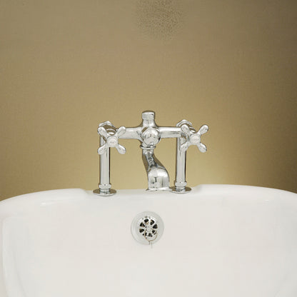 Strom Living British Telephone Tub Faucet with Cross Handles and Nipple Hook-up Kit