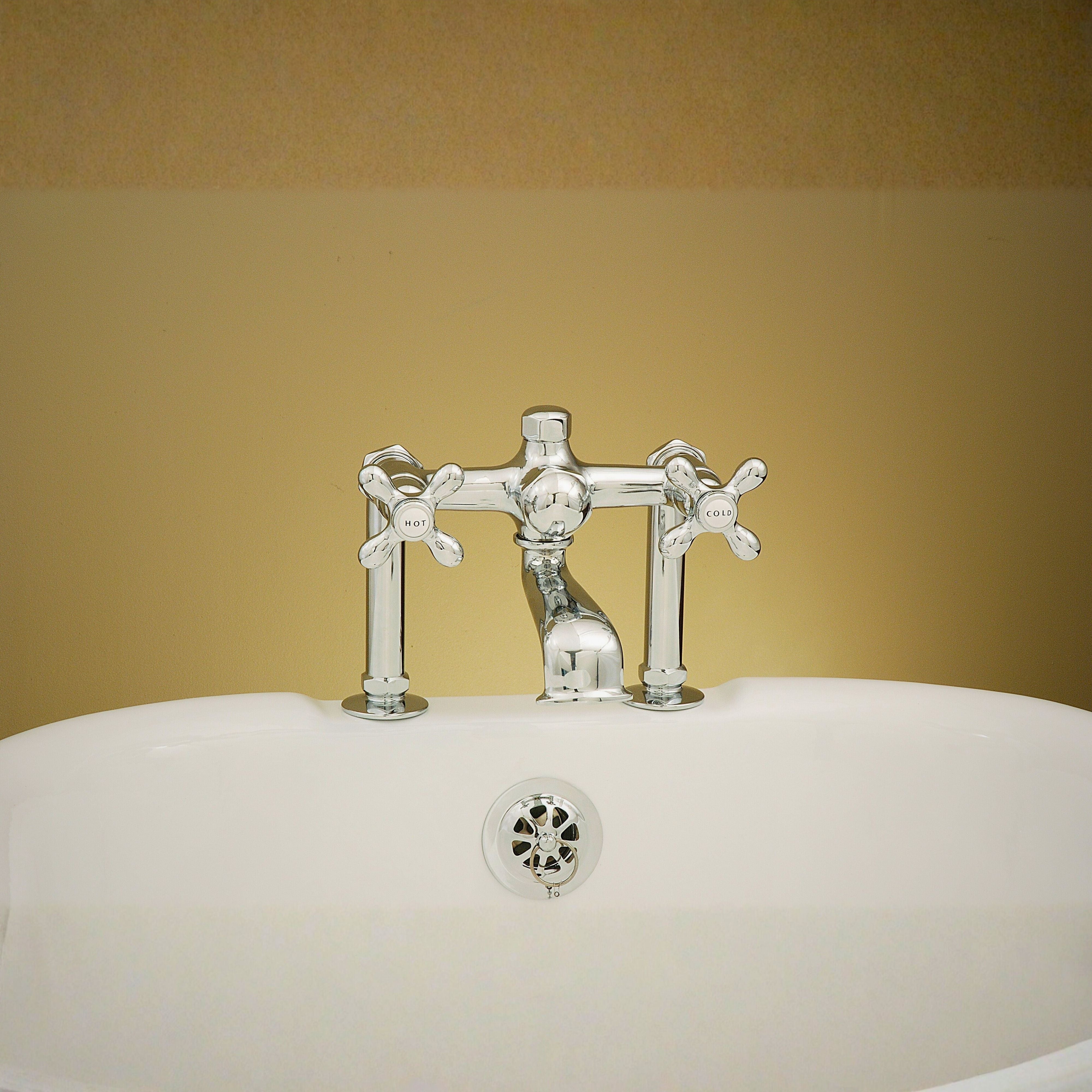 Deck Mount Tub Faucet with Cross Handles P0802 | Strom Living - Tub Fillers