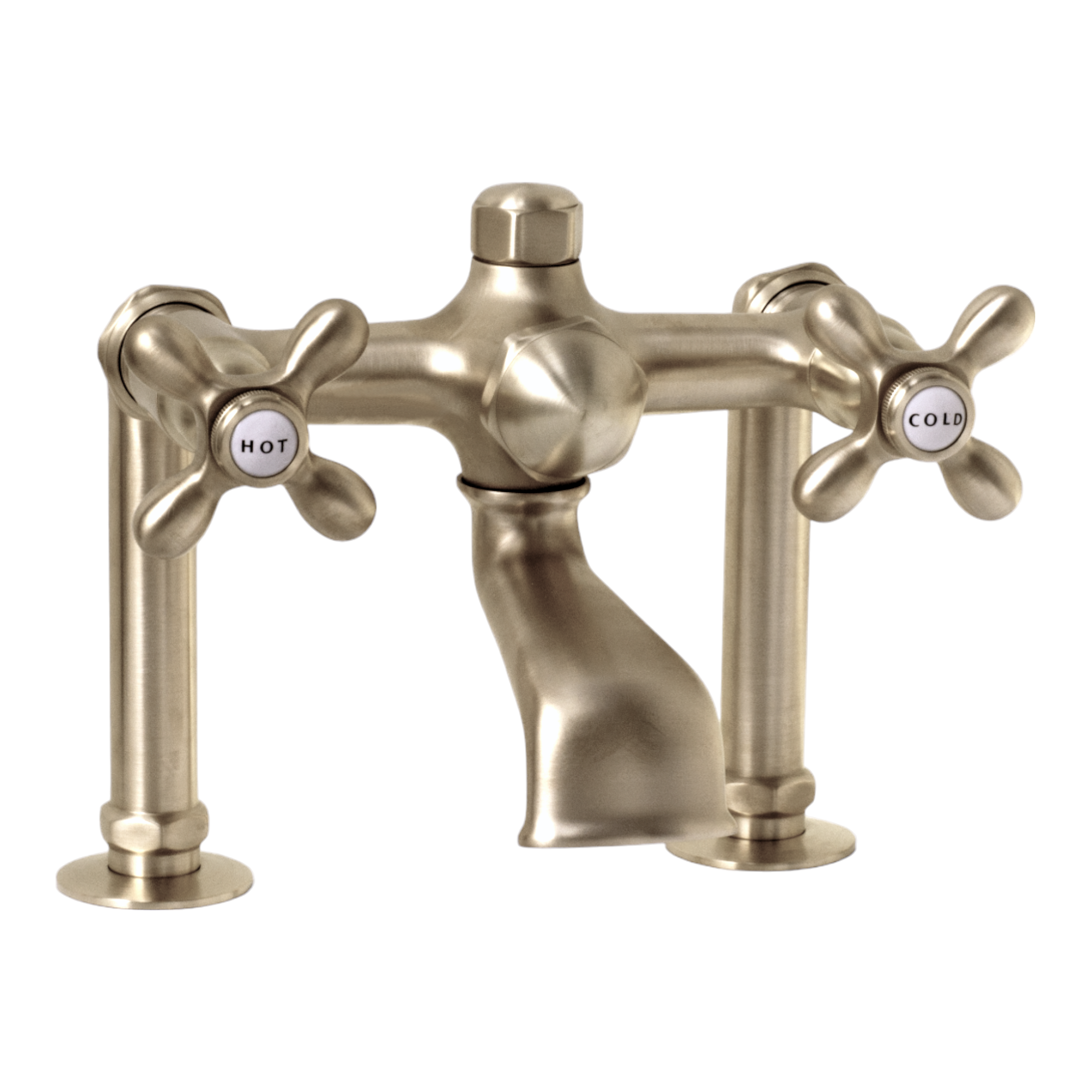 British Telephone Tub Faucet with Cross Handles and Nipple Hook-up Kit P0802 | Strom Living