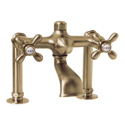 Strom Living British Telephone Tub Faucet with Cross Handles and Nipple Hook-up Kit
