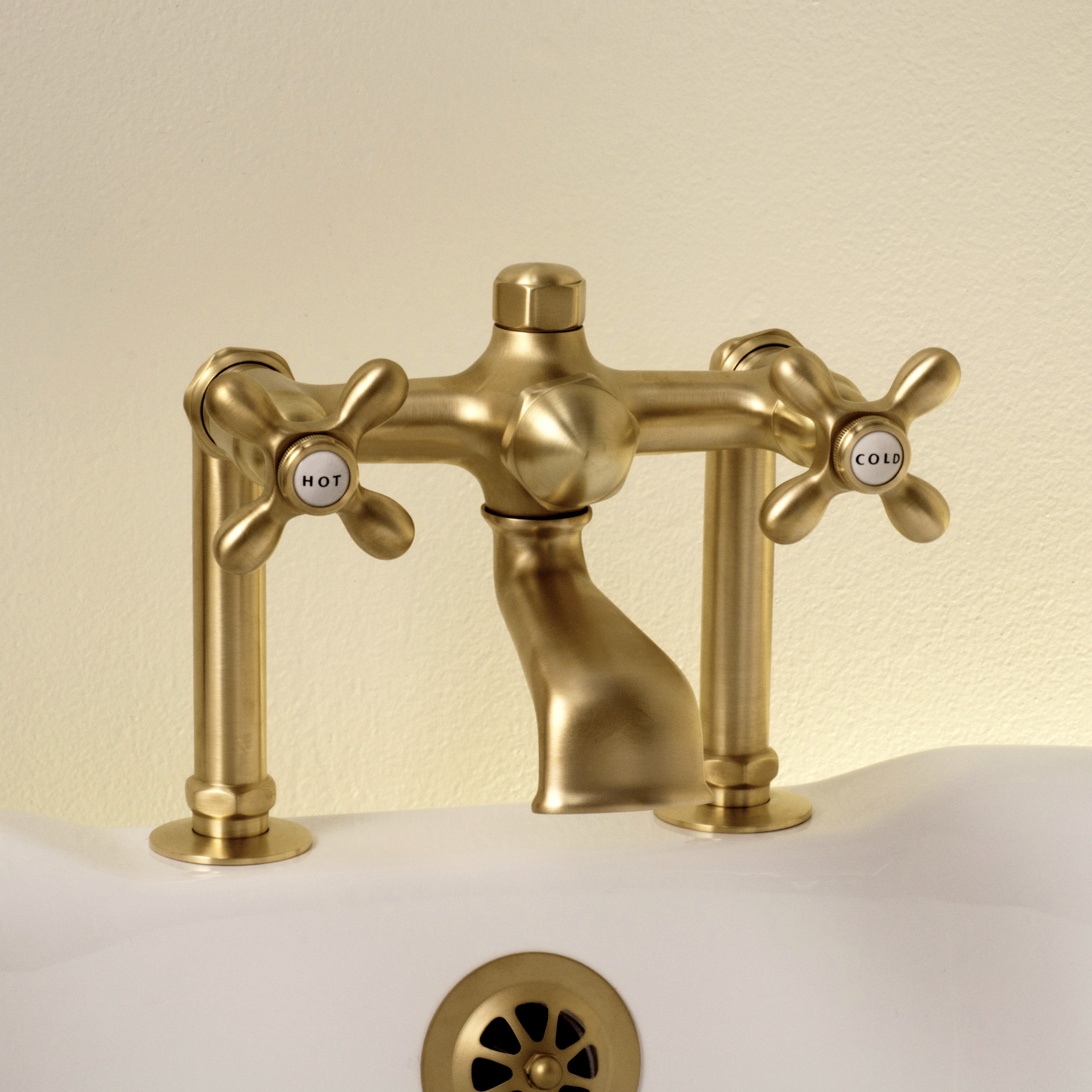 Deck Mount Tub Faucet with Cross Handles P0802 | Strom Living - Tub Fillers