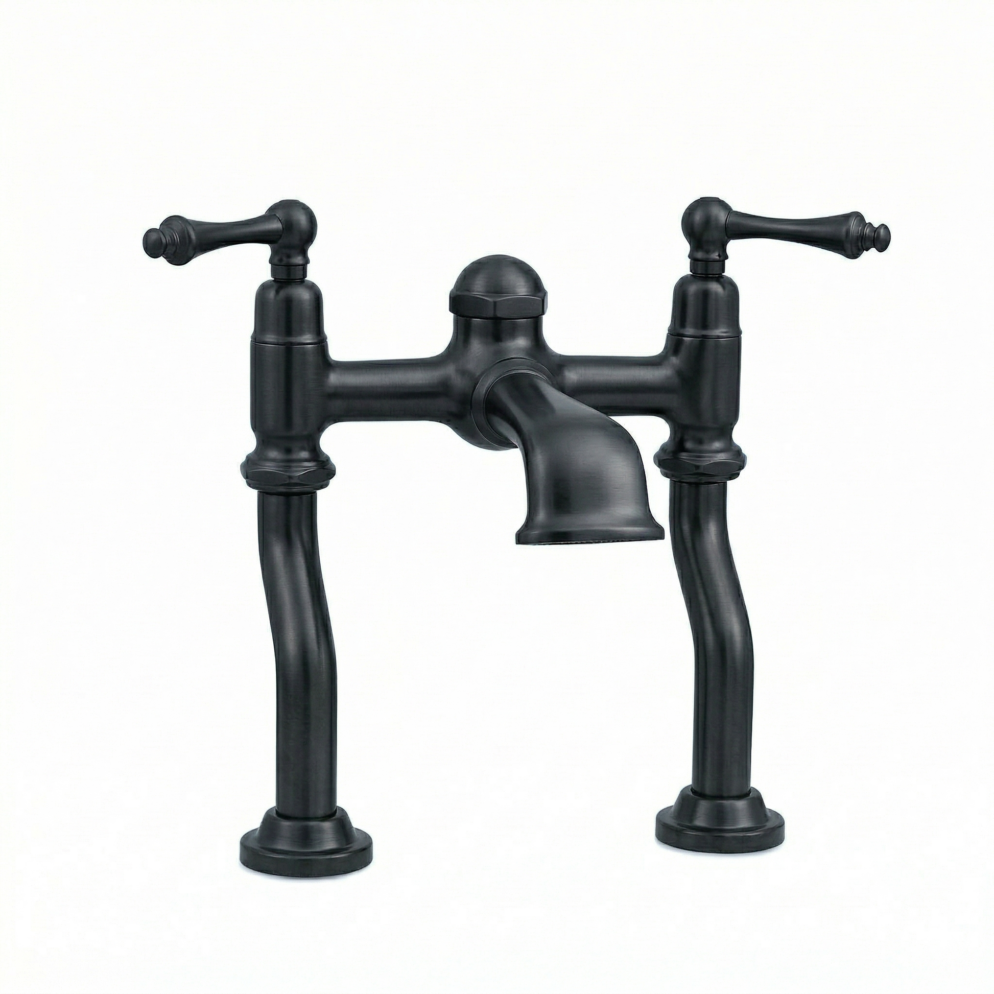 Offset Deck Mount Tub Faucet with Straight Spout P0803 | Strom Living Satin Black - Tub Fillers