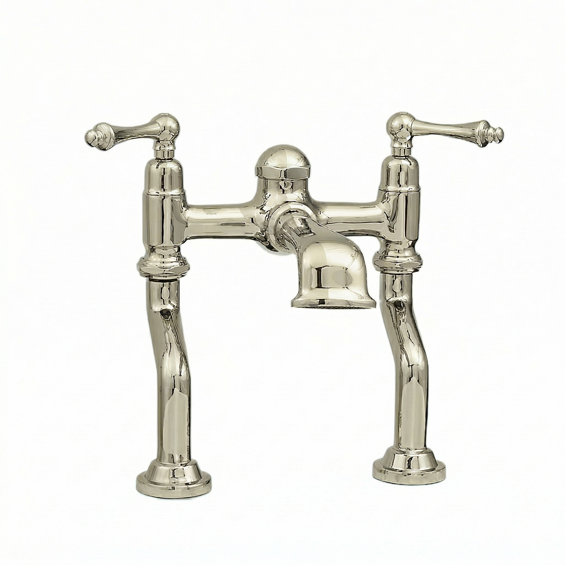 Offset Deck Mount Tub Faucet with Straight Spout P0803 | Strom Living Polished Nickel - Tub Fillers