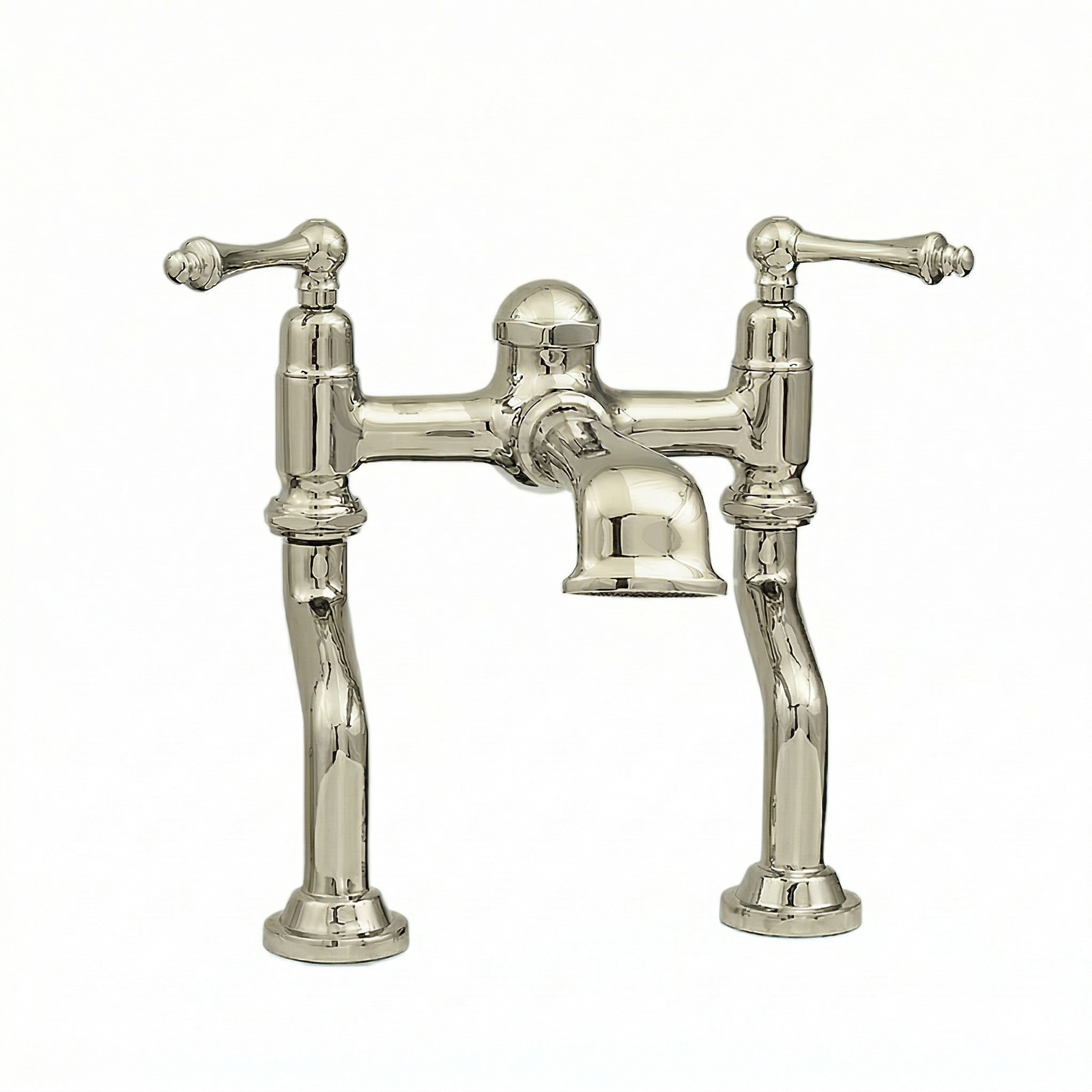 Offset Deck Mount Tub Faucet with Straight Spout P0803 | Strom Living Polished Nickel - Tub Fillers