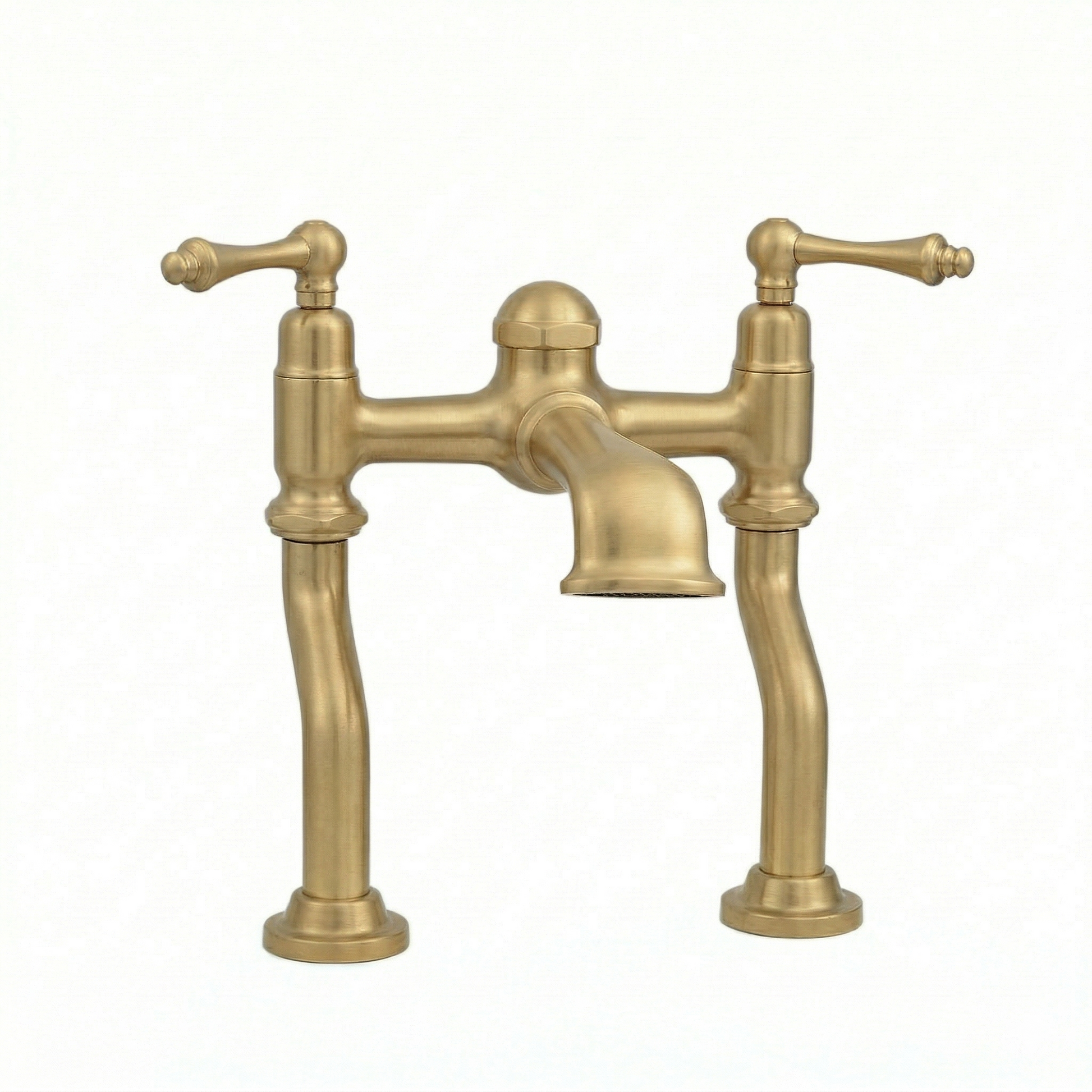 Offset Deck Mount Tub Faucet with Straight Spout P0803 | Strom Living Raw Brass - Tub Fillers