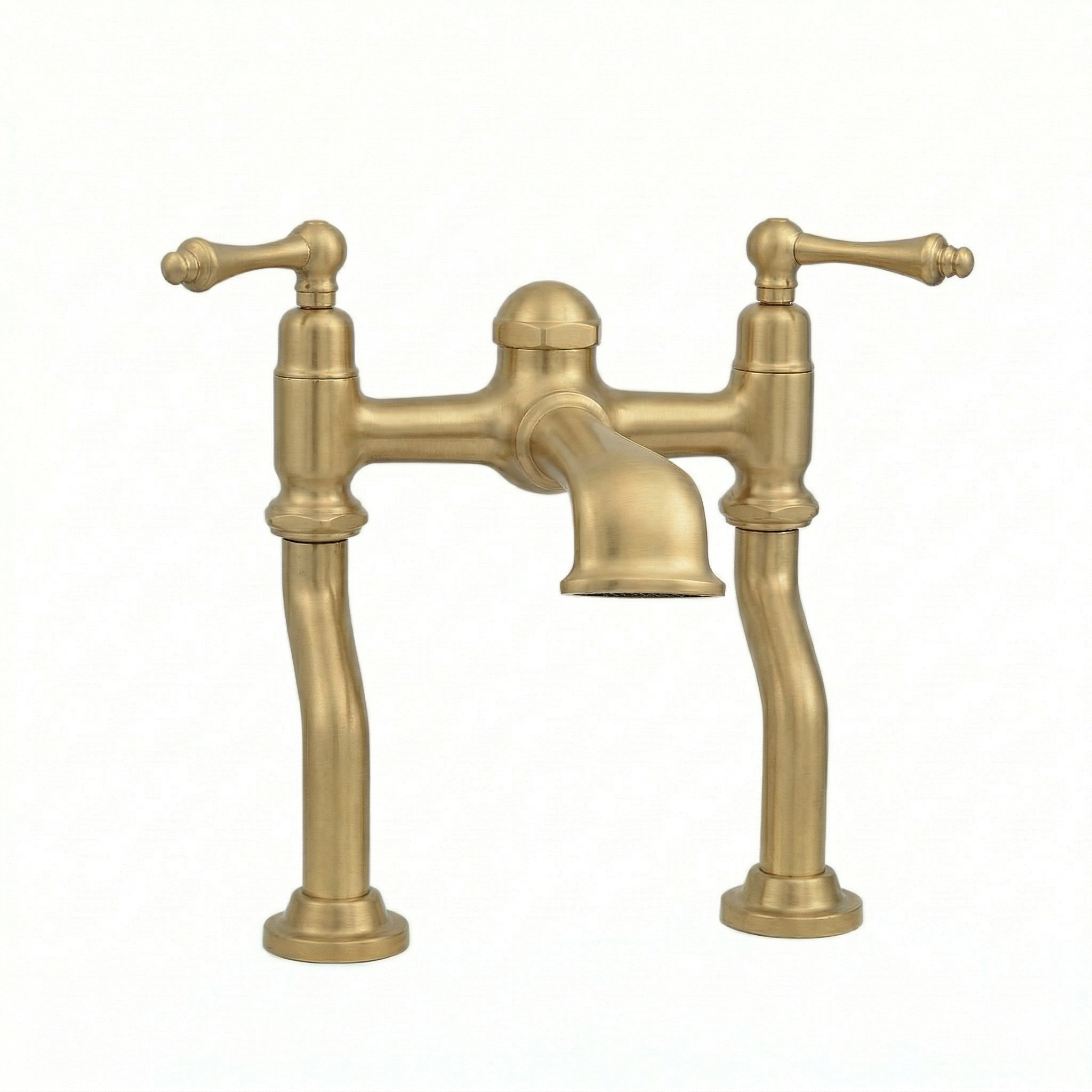 Offset Deck Mount Tub Faucet with Straight Spout P0803 | Strom Living Raw Brass - Tub Fillers