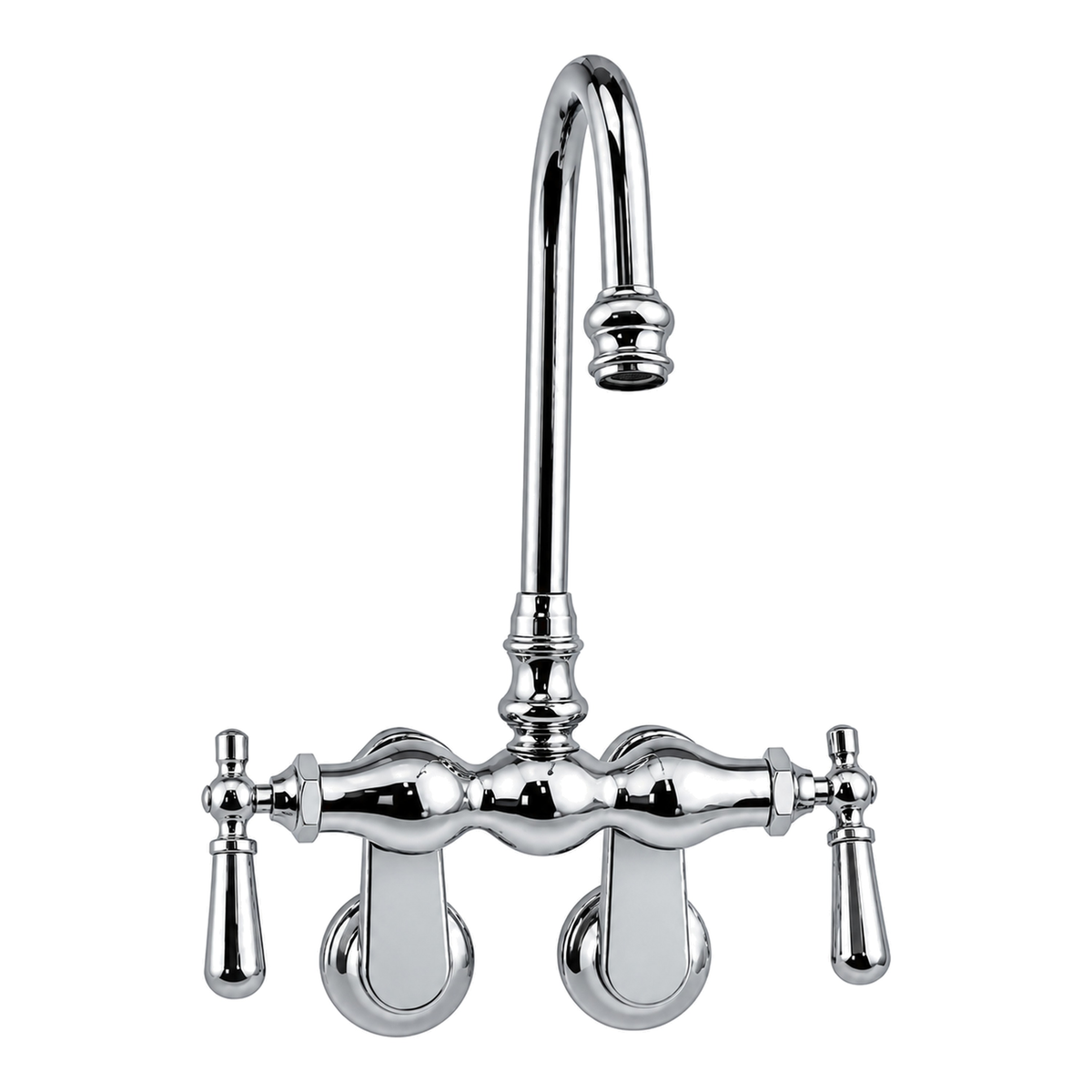 Tub Mount Gooseneck Faucet Lever Handles P0804 in Chrome