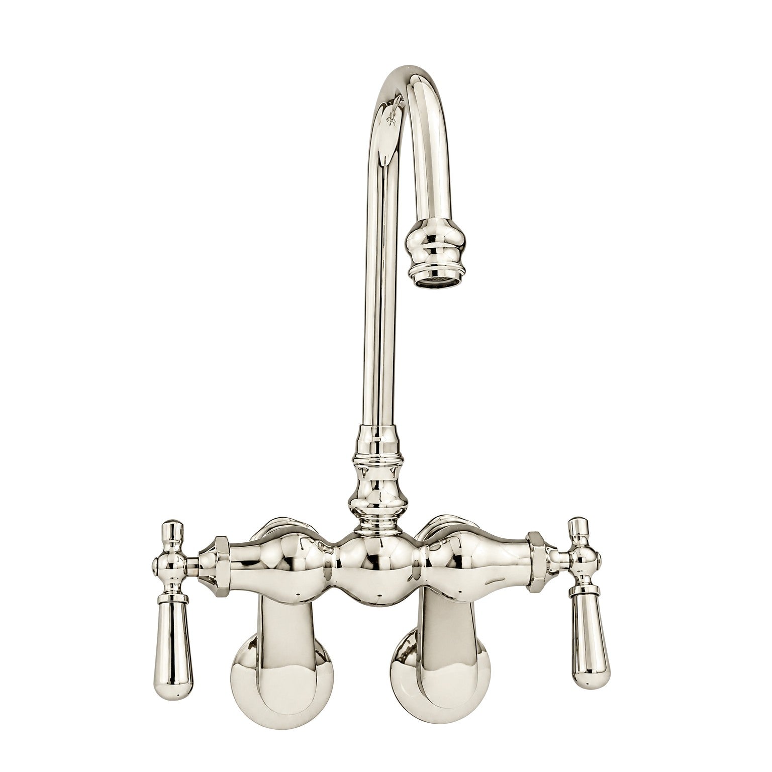 Tub Mount Gooseneck Faucet Lever Handles P0804 | Strom Living Polished Nickel - Tub Fillers