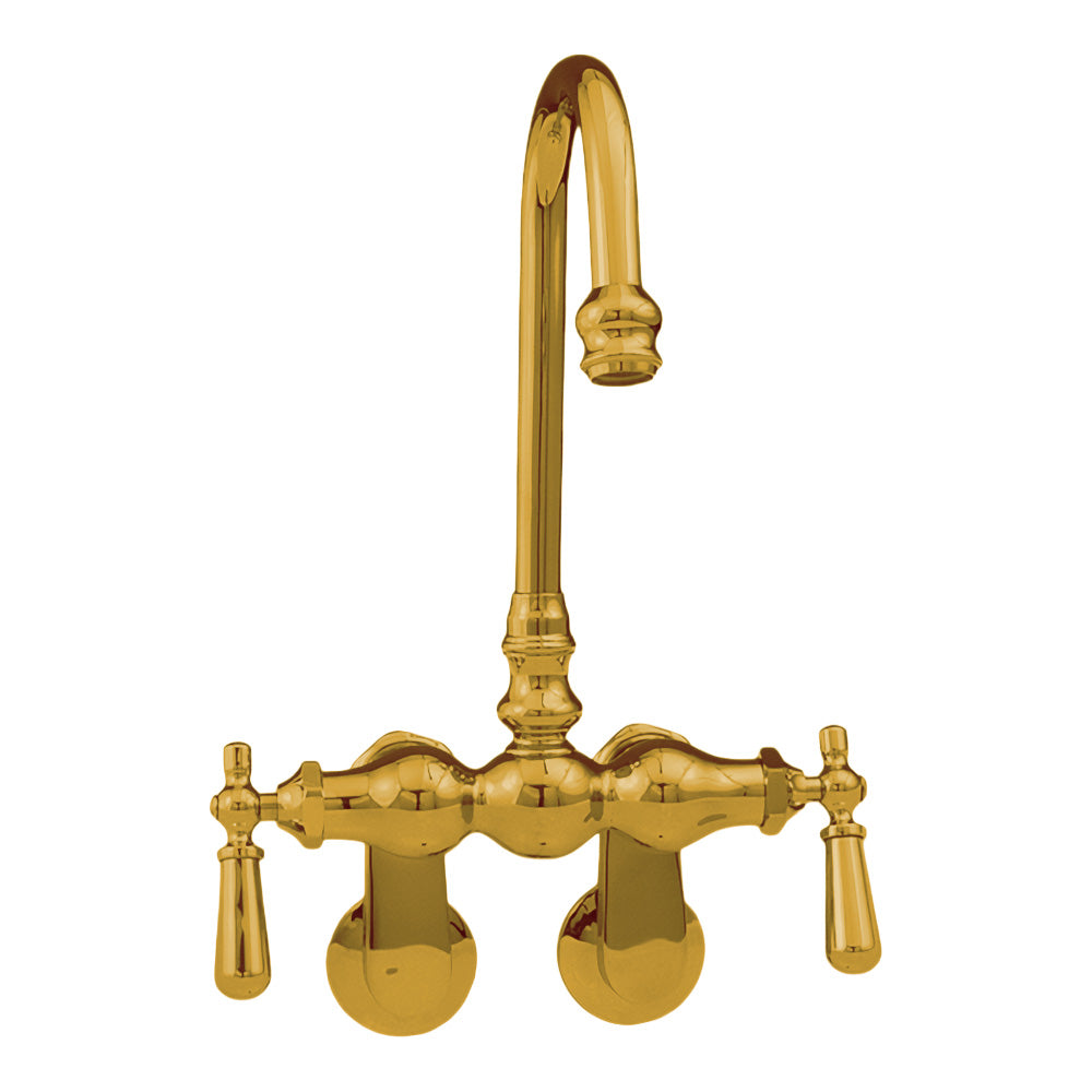 Tub Mount Gooseneck Faucet Lever Handles P0804 | Strom Living Polished Brass - Tub Fillers