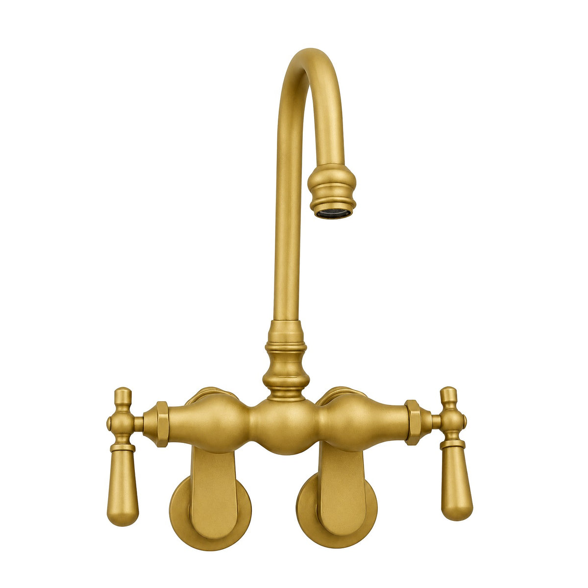 Tub Mount Gooseneck Faucet Lever Handles P0804 | Strom Living Raw Brass - Tub Fillers