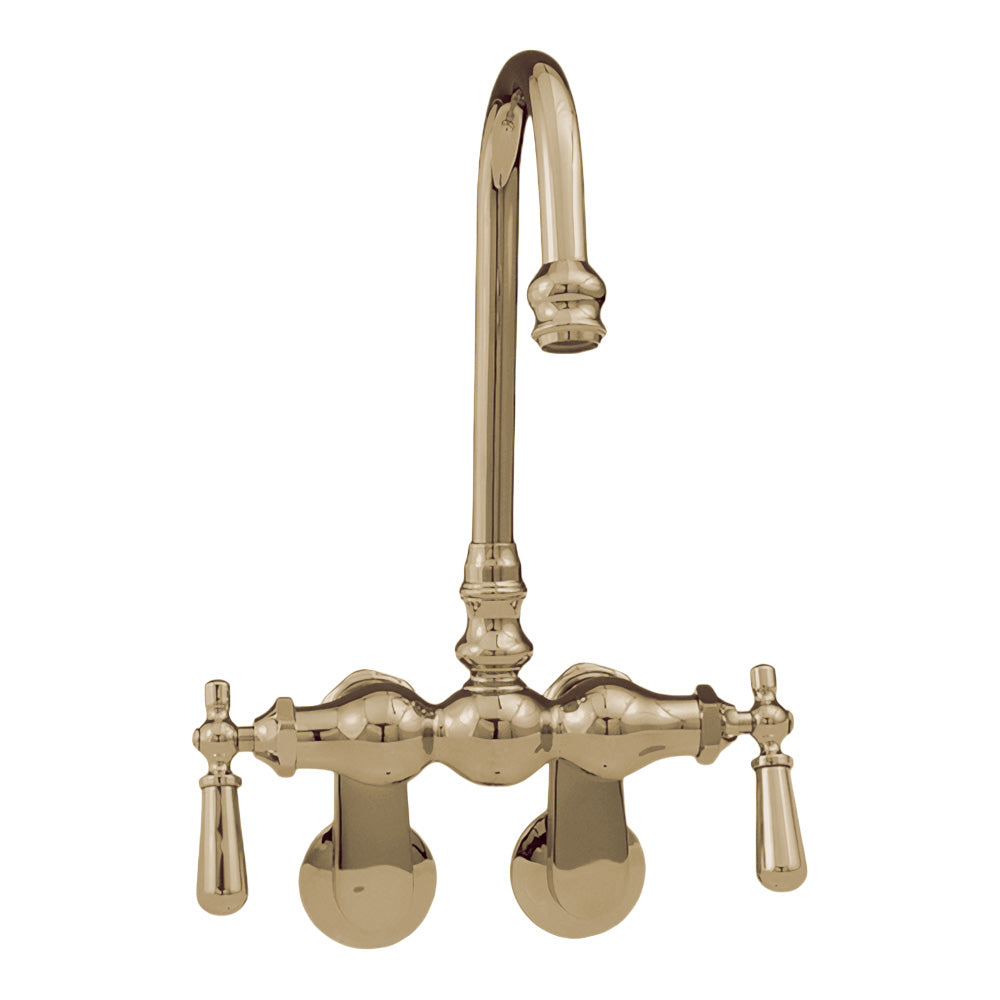 Tub Mount Gooseneck Faucet Lever Handles P0804 | Strom Living Raw Brass - Tub Fillers