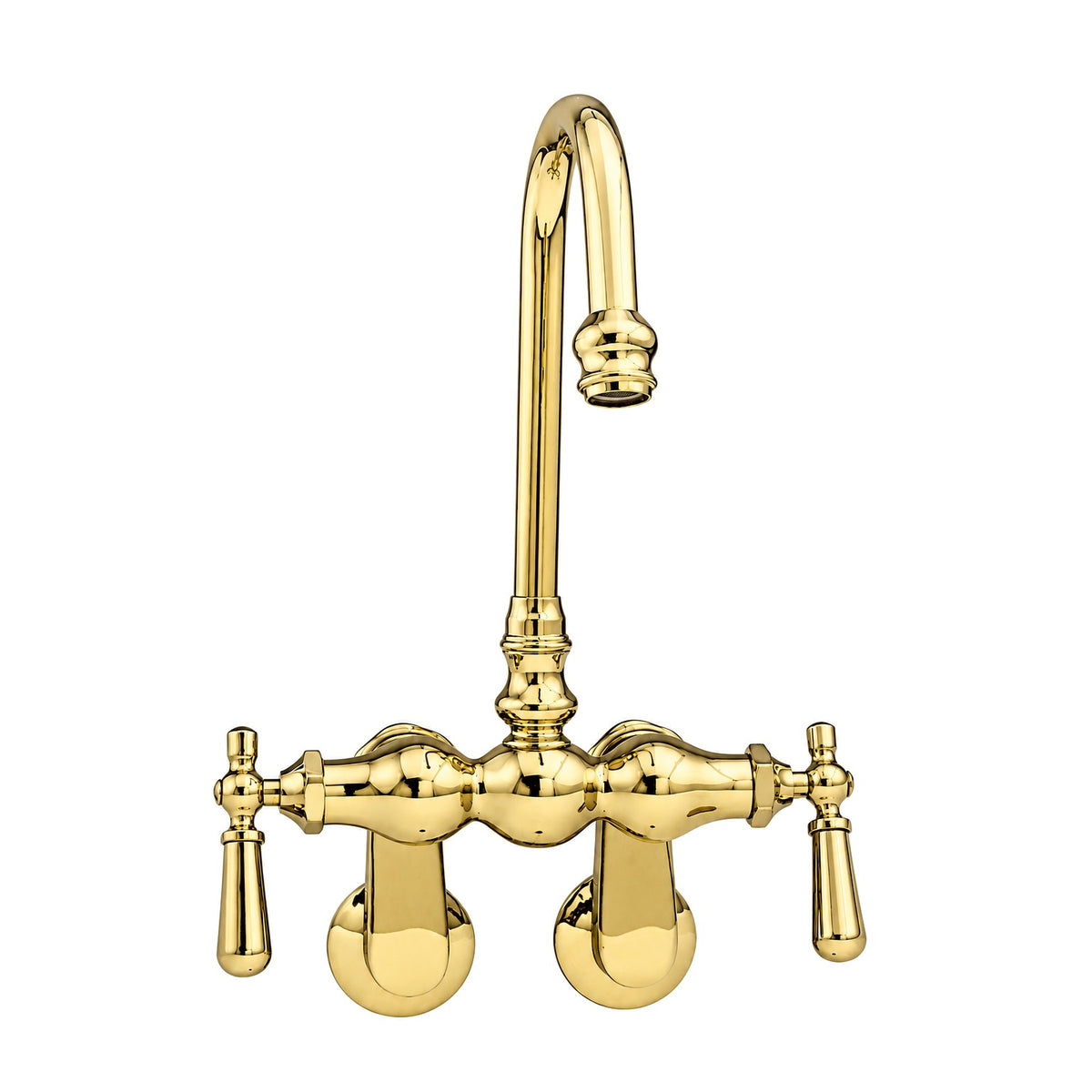 Tub Mount Gooseneck Faucet Lever Handles P0804 | Strom Living Supercoat Brass - Tub Fillers